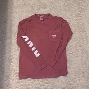 Pink long sleeved shirt